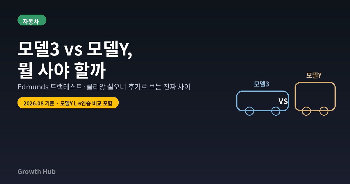 테슬라 모델3 vs 모델Y 비교